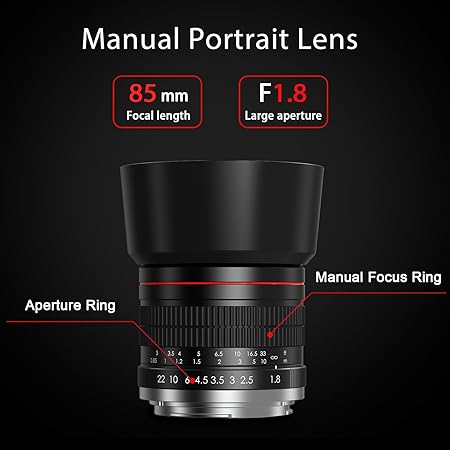 85mm f1.8 Portrait Lens - EF Lens for Canon, Manual Focus (MF) for Canon EOS Rebel T8i T7i T7 T6 T6s T6i SL3 SL2 90D 80D 77D 4000D EOS-1D X Mark III/II, 5D Mark IV, 6D Mark II etc (EF Mount) - Image 4